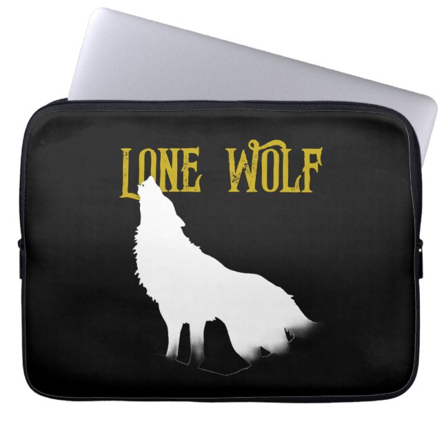 Lone Wolf Male Sigma Modern Minimalist Laptop Sleeve (Front)