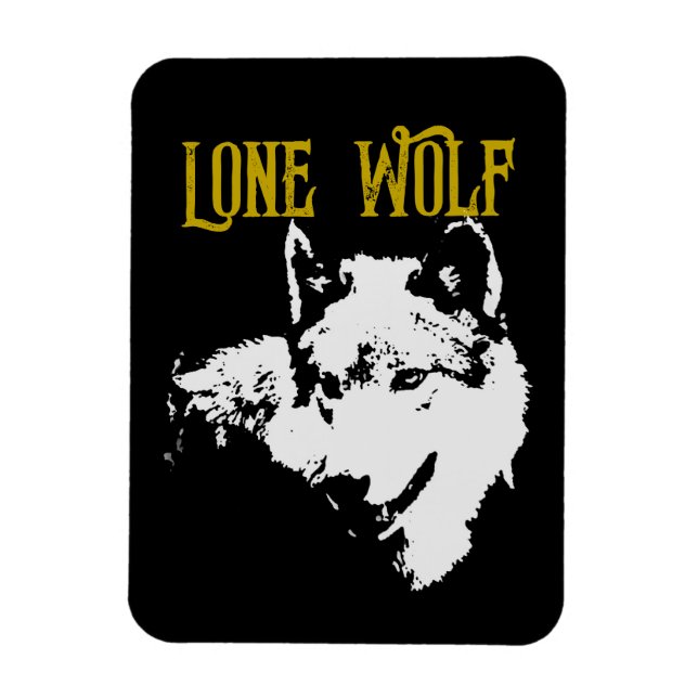 Lone Wolf Male Sigma Modern Minimalist Magnet (Vertical)
