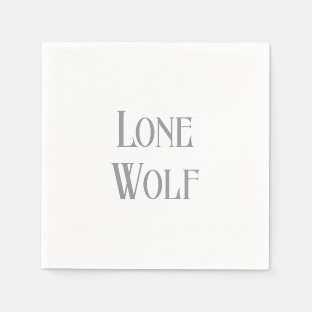 Lone Wolf Male Sigma Modern Minimalist Napkin (Front)