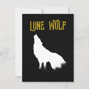 Lone Wolf Male Sigma Modern Minimalist Postcard