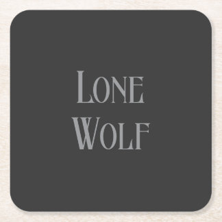 Lone Wolf Male Sigma Modern Minimalist Square Paper Coaster