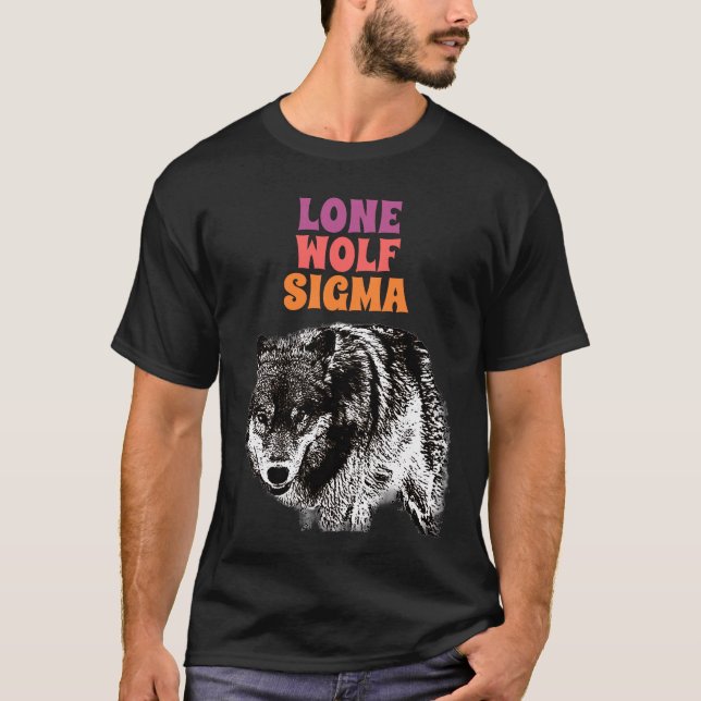Lone Wolf Male Sigma Modern Minimalist T-Shirt (Front)