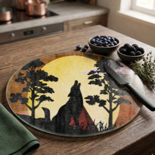 Lone Wolf Moonrise Cutting Board