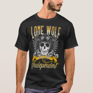 Lone Wolf No Club Independant Motorcycle  Biker Sk T-Shirt
