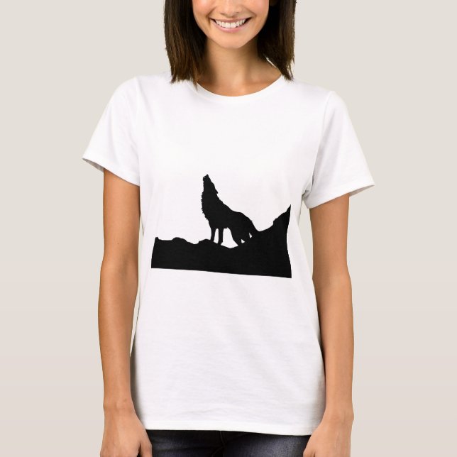 Lone Wolf Standing on a Hill T-Shirt (Front)