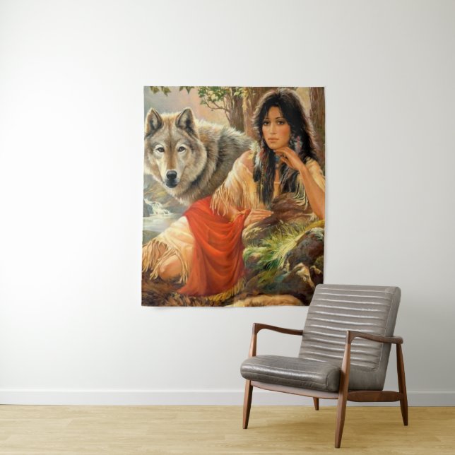 Lone wolf  tapestry (In Situ)