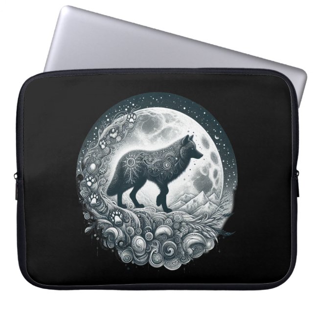 Lone Wolf Tracks Laptop Sleeve (Front)