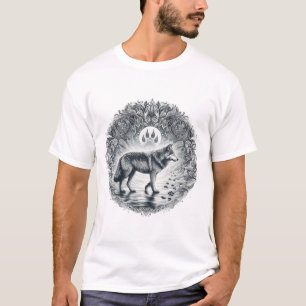 Lone Wolf Tracks, Wolf Tracks, Wolf Paw Prints T-Shirt