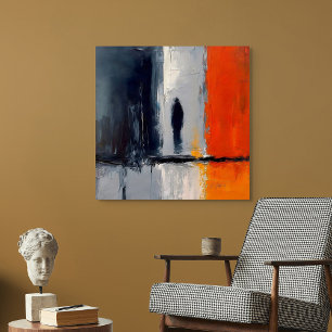 Loneliness – Abstract Figure in Urban Silence Canvas Print