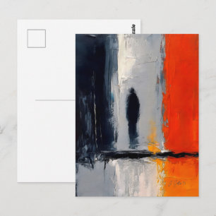 Loneliness – Abstract Figure in Urban Silence Postcard