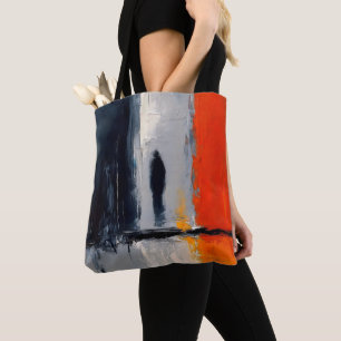 Loneliness – Abstract Figure in Urban Silence Tote Bag