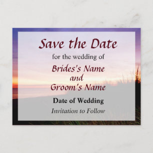 Lonely Beach at Sunrise Norfolk VA Save the Date Announcement Postcard