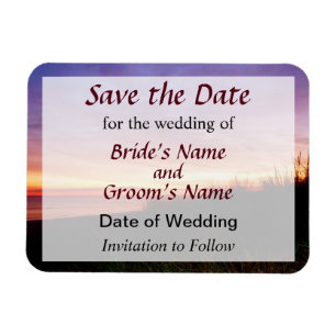 Lonely Beach at Sunrise Norfolk VA Save the Date Magnet