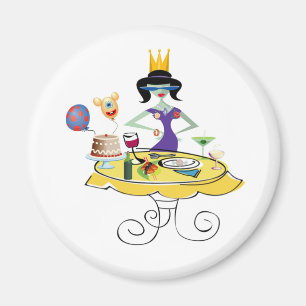 Lonely beautiful girl celebrate birthday magnet