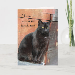 Lonely Black Cat Miss You Card
