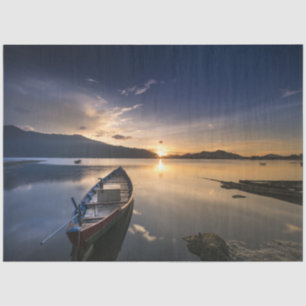 Lonely Boat Ocean 20-x30 Decoupage Tissue Paper