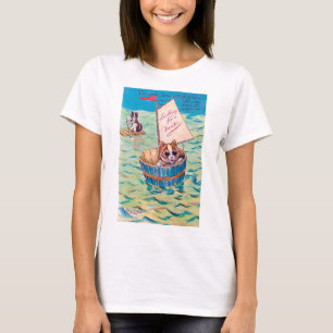 Lonely Cat at Sea, Louis Wain T-Shirt