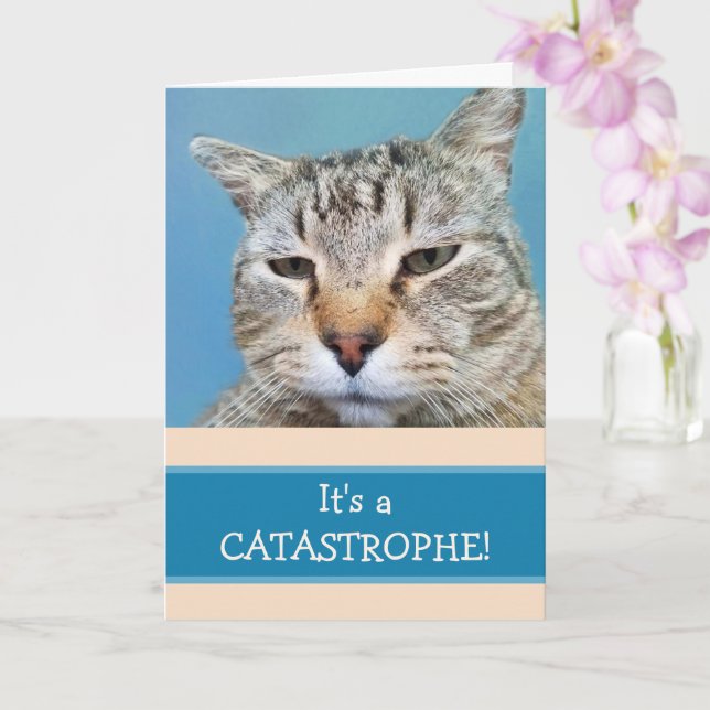 Lonely Cat Custom Miss You Card (Orchid)