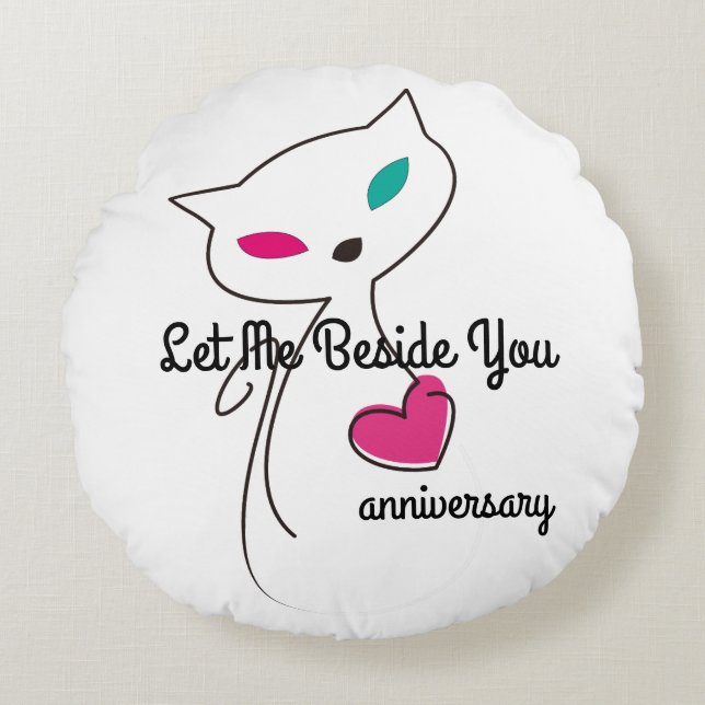 lonely cat round cushion (Front)