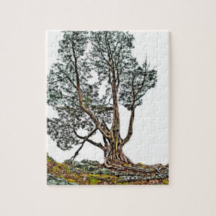 Lonely Cypress Jigsaw Puzzle