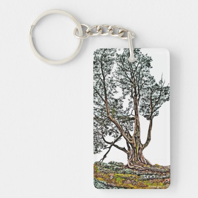 Lonely Cypress Key Ring (Front)