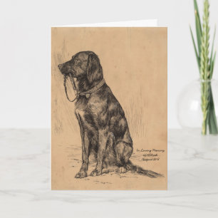 Lonely Dog holding his own leash, Sympathy Pet Card