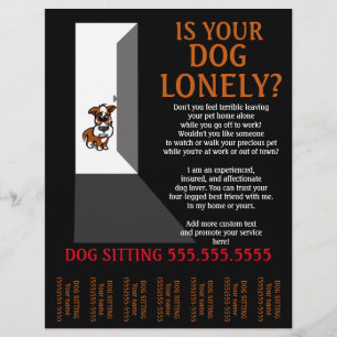 Lonely Dog Sitting.Sitter.Service.Business Flyer