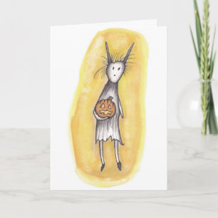 Lonely Ghoul with Pumpkin Card