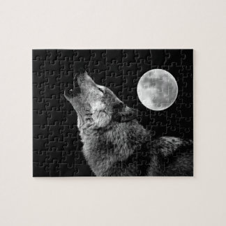 Lonely Grey Wolf & the Fullmoon Jigsaw Puzzle