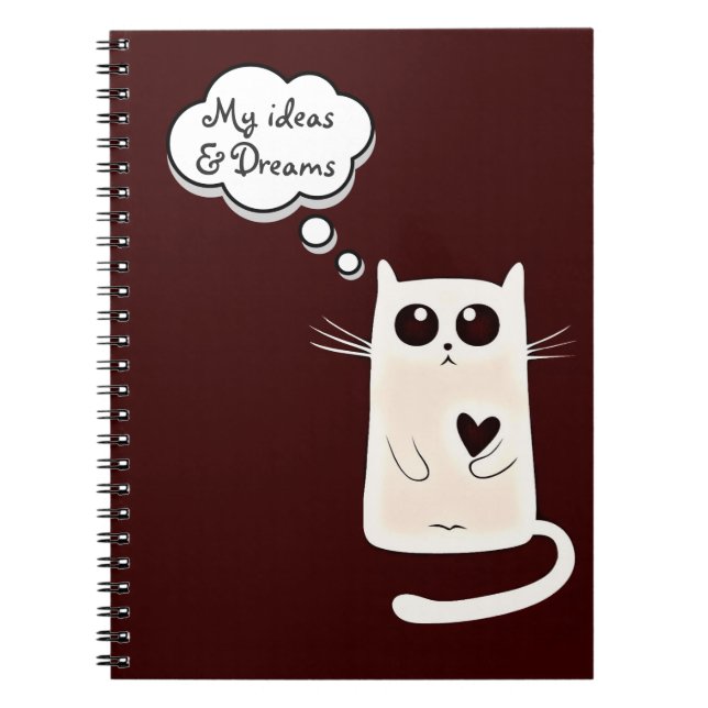 Lonely Hearts Cat Ideas and Dreams Notebook (Front)