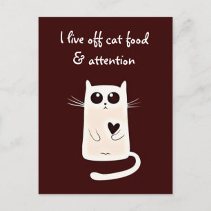 Lonely Hearts Cat Quote Postcard