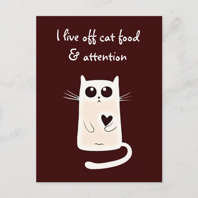 Lonely Hearts Cat Quote Postcard (Front)