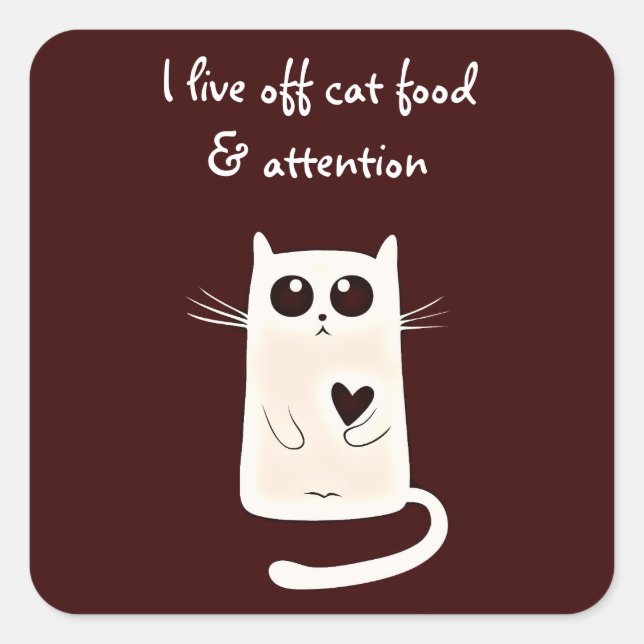 Lonely Hearts Cat Quote Square Sticker (Front)
