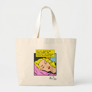 Lonely Hearts Retro Romance Comic Large Tote Bag
