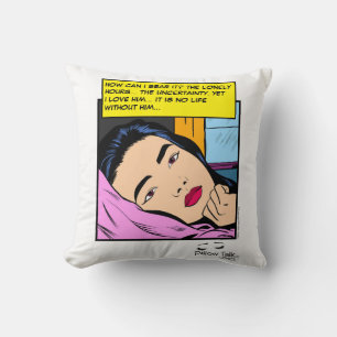 Lonely Hours Vintage Romance Comic Art Cushion
