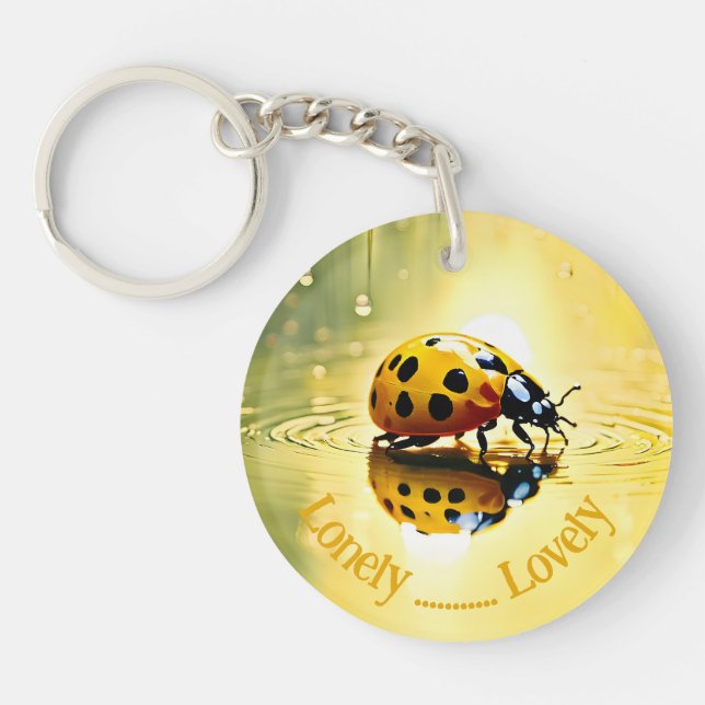 Lonely Lovely Ladybug Acrylic Keychain (Front)