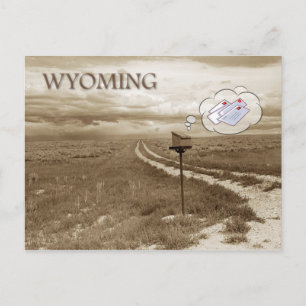 Lonely mailbox in Wyoming Postcard