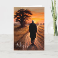 Lonely Man Walking Dirt Path Thinking Of You