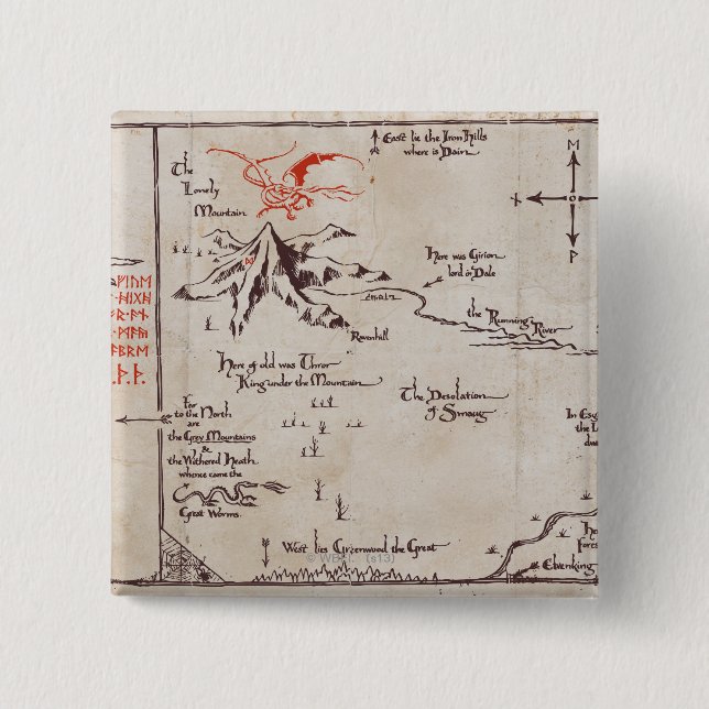 Lonely Mountain 15 Cm Square Badge (Front)