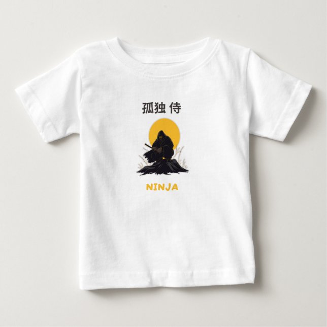 Lonely Ninja Samurai Art Design Baby T-Shirt (Front)