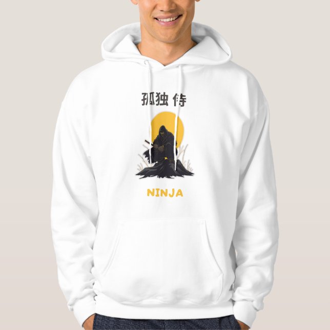 Lonely Ninja Samurai Art Design Hoodie (Front)