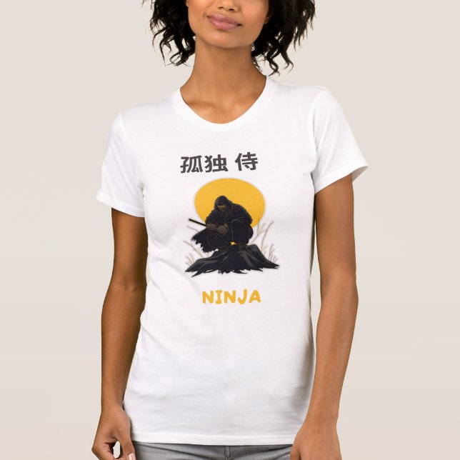 Lonely Ninja Samurai Art Design T-Shirt (Front)