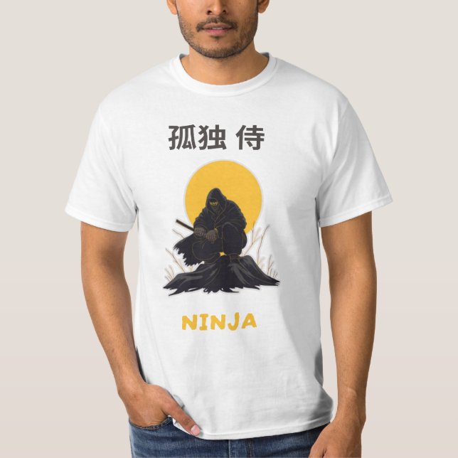 Lonely Ninja Samurai Art Design T-Shirt (Front)