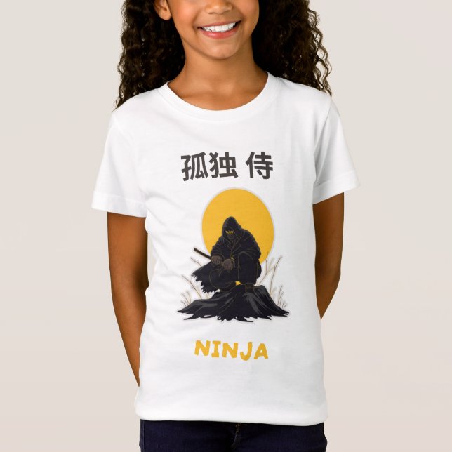Lonely Ninja Samurai Art Design T-Shirt (Front)