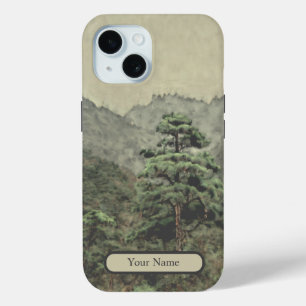 Lonely Pine Watercolor Landscape iPhone 15 Case