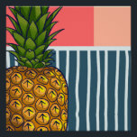 'Lonely pineapple' | Statement wall art<br><div class="desc">Bring a sense of bold, yet playful style to any room with this vibrant artwork. This statement piece is an original design in on-trend colours including dark blue and pastel pink and featuring a pineapple graphic. Stylish, contemporary and fun, this wall art will instantly brighten your space. Visit the Whistle...</div>