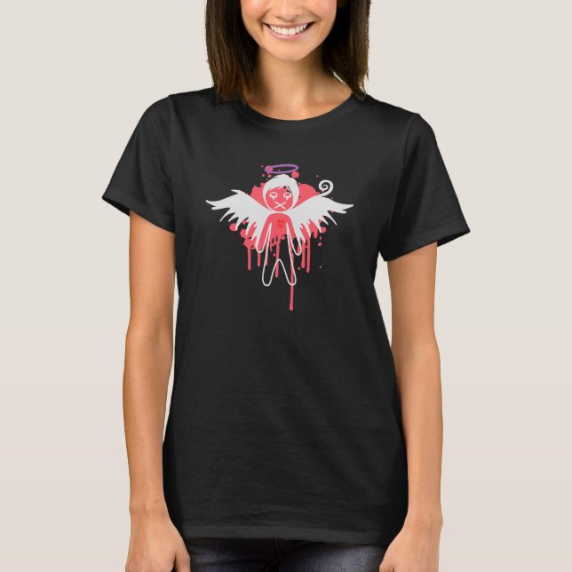 Lonely Sad Emo Gothic Angel T-Shirt (Front)