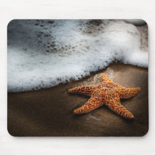 Lonely Starfish On The Beach Mouse Mat