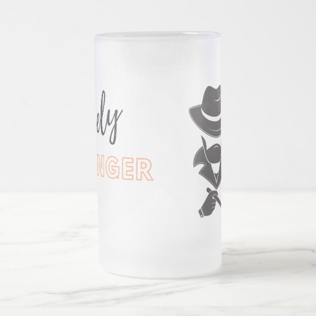 Lonely Stranger Frosted Glass Beer Mug (Center)