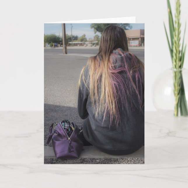 Lonely Teen Alone Photograph Greeting Card (Front)